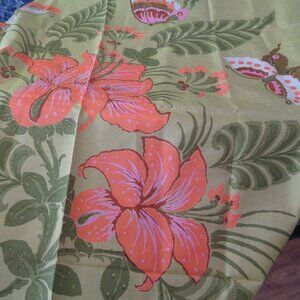 Jim Thompson Green Floral Flowers Butterfly Woman's Scarf